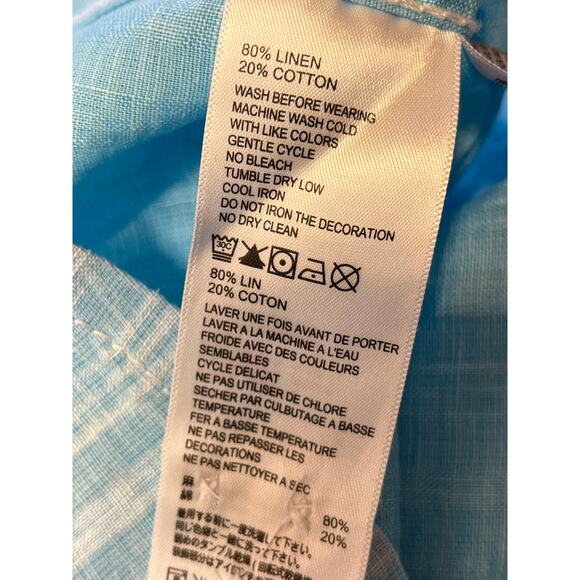 Tommy Bahama Relax Linen Blend Button Down Long Sleeve Shirt Size - Picture 10 of 13